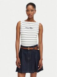 Tommy Hilfiger Top Classic WW0WW50947 Biały Regular Fit. Białe topy damskie Tommy Hilfiger, l, bez wzorów, z bawełny, bez kołnierzyka. Za 169.99 zł.