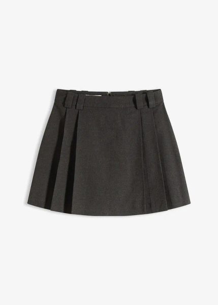 Spódnica ze wszytymi szortami. Szare spódniczki damskie bonprix, bez wzorów. Za 149.99 zł.