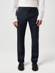 MĘSKIE SPODNIE WRANGLER GREENSBORO INDIGO COATED 112370719. Niebieskie spodnie materiałowe męskie Wrangler, bez wzorów, z materiału. Za 219.99 zł.