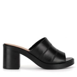 Klapki Lasocki. Czarne klapki damskie Lasocki, bez wzorów, bez obcasa. Za 99.99 zł.