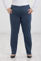 Grafitowe spodnie Nilda z prostą nogawką wysoki stan PLUS SIZE XXL. Szare spodnie materiałowe damskie Nasi partnerzy, bez wzorów, z elastanu, biznesowe, z podwyższonym stanem, plus size. Za 159.90 zł.