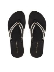 Tommy Hilfiger Japonki Flag FW0FW09195 Czarny. Czarne klapki damskie Tommy Hilfiger, bez wzorów, z materiału, bez obcasa. Za 189.99 zł.