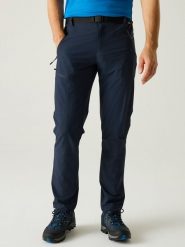 Regatta Spodnie trekkingowe "Xert Stretch" w kolorze granatowym rozmiar: 48. Niebieskie spodnie dresowe damskie Regatta, bez wzorów, z materiału. Za 171.68 zł.