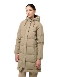 Jack Wolfskin Płaszcz puchowy w kolorze beżowym rozmiar: S. Brązowe płaszcze damskie Jack Wolfskin, s, bez wzorów, z puchu. Za 680.85 zł.