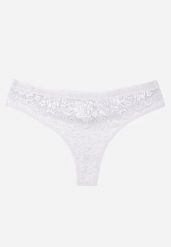 Szare Majtki Typu Stringi z Bawełną i Koronką Zeliche. Szare stringi damskie Renee, l, bez wzorów, z bawełny. Za 9.99 zł.