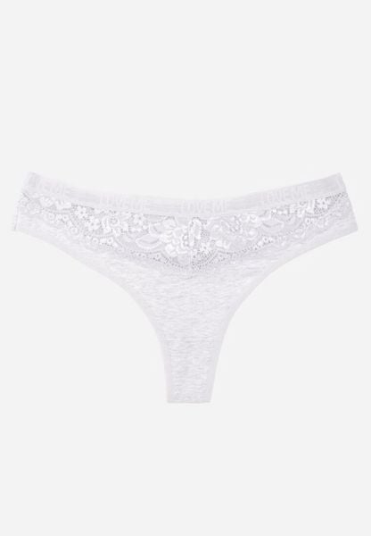 Szare Majtki Typu Stringi z Bawełną i Koronką Zeliche. Szare stringi damskie Renee, l, z aplikacjami, z bawełny. Za 4.99 zł.