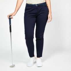 Spodnie do golfa chino damskie Inesis MW500 bawełniane. Czarne spodnie dresowe damskie INESIS, bez wzorów, z bawełny, sportowe. Za 119.99 zł.