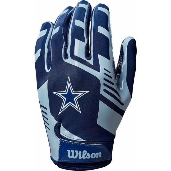 Futbol amerykański - Rękawiczki - Dzieci - Drużyna Dallas Cowboys. Brązowe rękawiczki dziecięce Wilson, bez ramiączek. Za 161.50 zł.