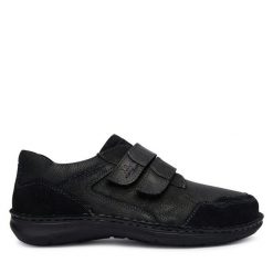Półbuty Josef Seibel. Czarne półbuty męskie Josef Seibel, bez zapięcia. Za 299.99 zł.