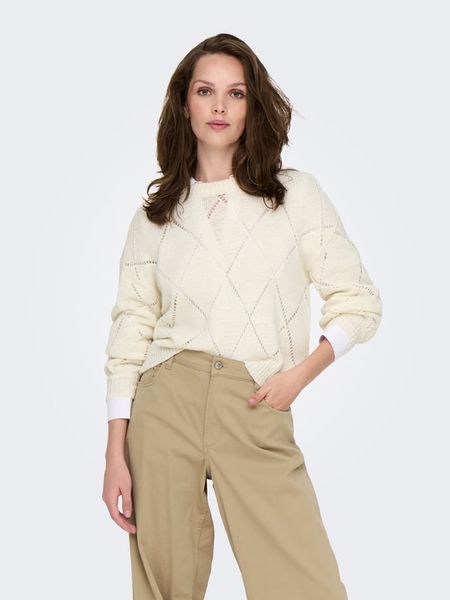 ONLY Sweter w kolorze kremowym rozmiar: M. Brązowe swetry klasyczne damskie Only, m, bez kołnierzyka. Za 66.47 zł.