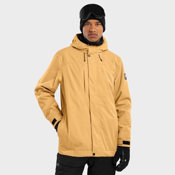 Kurtka snowboardowa męska W4 Graupel. Brązowe kurtki męskie SIROKO, m, bez wzorów, bez kaptura, narciarskie. W wyprzedaży za 425.00 zł.