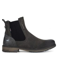 Botki Mustang. Szare buty zimowe męskie Mustang, bez zapięcia. Za 379.99 zł.