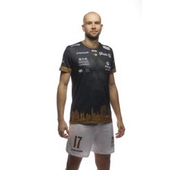 Koszulka siatkarska Kipsta Trefl Gdańsk wyjazdowa 24/25. Żółte t-shirty damskie KIPSTA, m, bez wzorów, z materiału, bez kołnierzyka. Za 119.99 zł.
