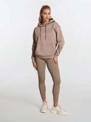 Prążkowane legginsy - beżowy. Brązowe legginsy damskie Sinsay, l, bez wzorów, prążkowane. Za 39.99 zł.