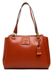 Guess Skórzana torebka w kolorze brązowym - 39 x 26 x 12 cm rozmiar: onesize. Brązowe torebki klasyczne damskie Guess, z aplikacjami, z materiału, bez dodatków. Za 408.49 zł.