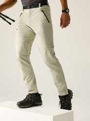 Regatta Spodnie trekkingowe Zipp-Off "Xert Stretch" w kolorze kremowym rozmiar: 52. Brązowe spodnie sportowe męskie Regatta, z materiału. Za 190.18 zł.