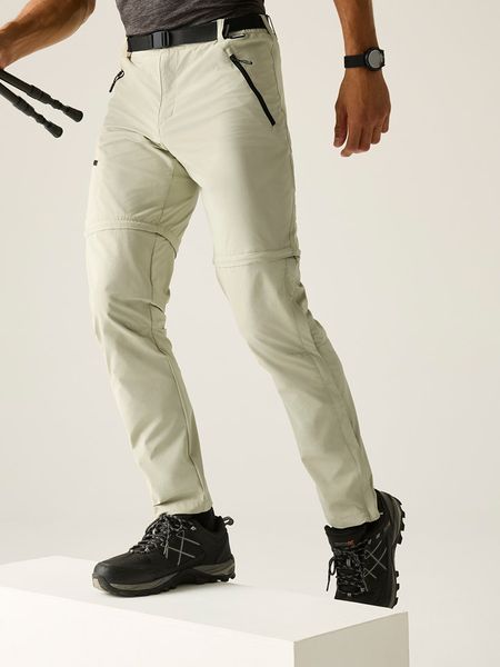 Regatta Spodnie trekkingowe Zipp-Off "Xert Stretch" w kolorze kremowym rozmiar: 46. Brązowe spodnie sportowe męskie Regatta, z materiału. Za 153.71 zł.
