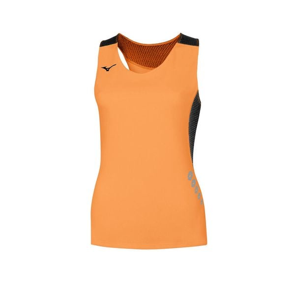 Damski tank top Mizuno Premium. Brązowe topy damskie Mizuno, bez wzorów, bez ramiączek. W wyprzedaży za 91.00 zł.