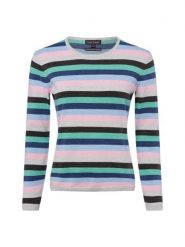 Franco Callegari Damski sweter z dzianiny z zawartością kaszmiru Kobiety niebieski|wielokolorowy w paski, XL. Niebieskie swetry klasyczne damskie Franco Callegari, xl, z bawełny, bez kołnierzyka. Za 299.95 zł.