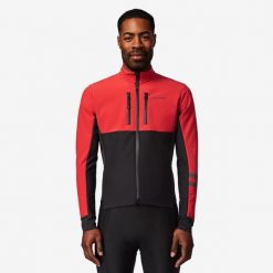 Kurtka rowerowa szosowa męska Van Rysel EDR zimowa. Czarne kurtki treningowe męskie VAN RYSEL, na zimę, m, bez wzorów, z materiału, rowerowe. Za 349.99 zł.