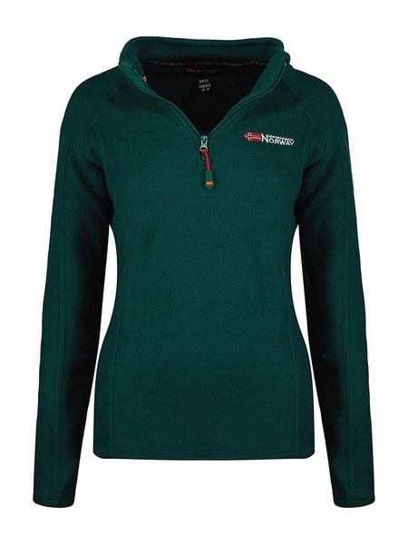 Geographical Norway Bluza polarowa "Tug" w kolorze ciemnozielonym rozmiar: M. Zielone bluzy bez kaptura damskie Geographical Norway, m, z polaru. Za 78.84 zł.