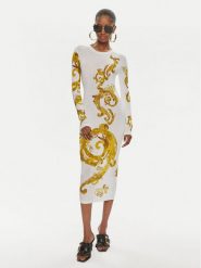 Versace Jeans Couture Sukienka codzienna 76HAO9P8 Biały Slim Fit. Białe sukienki damskie Versace Jeans Couture, na co dzień, bez wzorów, z jeansu, bez kołnierzyka, bez ramiączek, proste. Za 2,809.00 zł.
