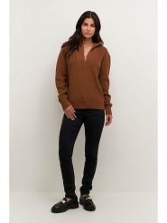 Kaffe Sweter "Lioa" w kolorze jasnobrązowym rozmiar: M. Brązowe golfy damskie Kaffe, m, prążkowane, bez kołnierzyka. Za 130.50 zł.