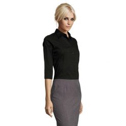 Bluzka Damska Z Elastycznym Rękawem 3/4. Niebieskie bluzki sportowe damskie SOL'S, l, z bawełny, bez kołnierzyka, bez ramiączek. Za 155.99 zł.