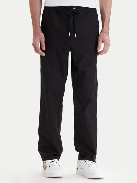 Versace Jeans Couture Spodnie materiałowe 80GAA100 N0132 Czarny Regular Fit. Czarne spodnie materiałowe męskie Versace Jeans Couture, bez wzorów, z bawełny. Za 1,029.00 zł.