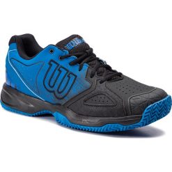 Buty WILSON - Kaos Devo Clay Court WRS325700 Black.Imperial Blue/Brillint Blue. Czarne buty sportowe na co dzień męskie Wilson, z materiału, bez zapięcia, tenisowe. W wyprzedaży za 239.00 zł.