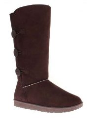 ISLAND BOOT Kozaki zimowe "Flora" w kolorze ciemnobrązowym rozmiar: 37. Brązowe kozaki damskie Island Boot, z materiału, bez obcasa, na platformie. Za 149.31 zł.