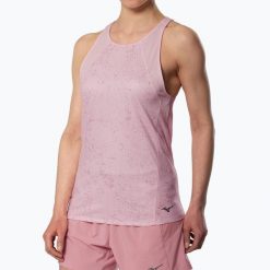 Koszulka do biegania damska Mizuno Active DryAeroFlow Graphic Tank Top. Czerwone t-shirty damskie Mizuno, s, bez wzorów, z materiału, bez kołnierzyka. Za 229.99 zł.