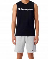 Koszulka Męska Champion Bez Rękawów Sportowa. Czarne t-shirty sportowe męskie CHAMPION, m, z bawełny, bez ramiączek. Za 119.00 zł.