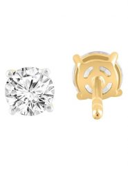 Diamonds lab grown Złote kolczyki-wkrętki z diamentami rozmiar: onesize. Żółte kolczyki damskie Diamonds lab grown, z diamentem, złote. Za 2,253.99 zł.