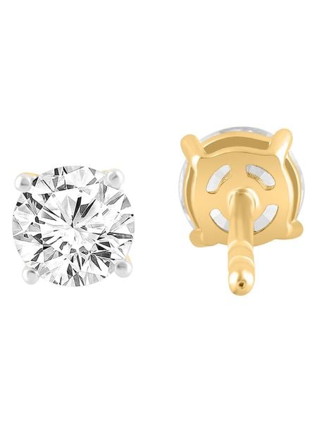 Diamonds lab grown Złote kolczyki-wkrętki z diamentami rozmiar: onesize. Żółte kolczyki damskie Diamonds lab grown, z diamentem, złote. Za 2,253.99 zł.