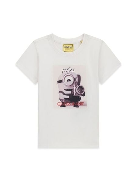 Guess Kids T-Shirt 183592 Biały Classic Fit. Białe t-shirty chłopięce Guess Kids, z aplikacjami, bez ramiączek. Za 114.99 zł.