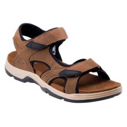 Skórzane Sandały Męskie Lucibel. Brązowe sandały męskie Hi-tec, bez zapięcia. Za 232.99 zł.