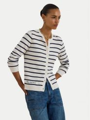 LAUREN RALPH LAUREN Kardigan 200P03495001 Biały Slim Fit. Białe kardigany damskie Lauren Ralph Lauren, xxl, bez wzorów, z bawełny. Za 949.99 zł.