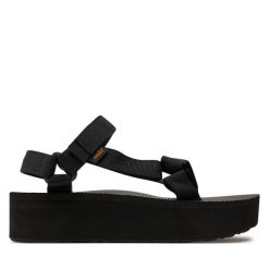 Sandały Teva. Czarne sandały damskie Teva, bez wzorów, bez obcasa, na koturnie. Za 229.99 zł.