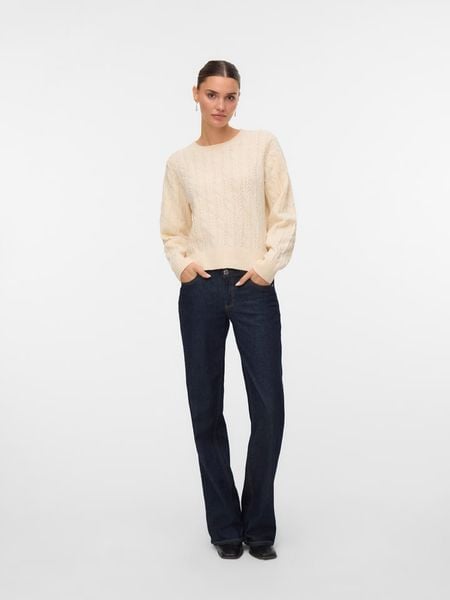 Vero Moda Sweter w kolorze beżowym rozmiar: XS. Brązowe swetry klasyczne damskie Vero Moda, s, z materiału, bez kołnierzyka. Za 74.11 zł.