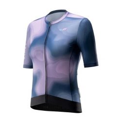 Koszulka kolarska na rower rozpinana. Niebieskie t-shirty damskie ROCKBROS, l, bez wzorów, z elastanu, bez kołnierzyka. Za 249.00 zł.