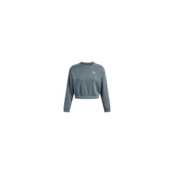 Bluza Damska Under Armour Sportowa Krótka UA Rival Fleece Piped Crew. Niebieskie bluzy bez kaptura damskie Under Armour, bez wzorów, bez ramiączek, krótkie, bez kaptura. Za 249.99 zł.
