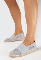 Jasnoszare Espadryle na Płaskiej Podeszwie z Plecionki Chorisa. Szare espadryle damskie Born2be, bez wzorów, z tkaniny, bez obcasa, na płaskiej podeszwie. Za 44.99 zł.