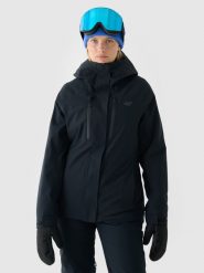 4F Kurtka narciarska membrana NeoDry 10000 damska - czarna XL. Czarne kurtki damskie 4f, m, bez wzorów, z dzianiny, z kapturem, narciarskie. W wyprzedaży za 399.99 zł.