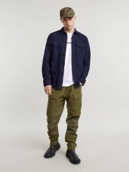 G-Star Koszula - Slim fit - w kolorze granatowym rozmiar: L. Niebieskie koszule męskie G-Star, l, bez wzorów, z bawełny, bez kołnierzyka, bez ramiączek. Za 180.06 zł.