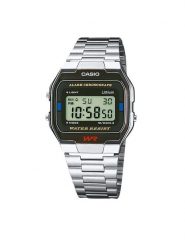 Casio Zegarek Vintage A163WA-1QES Srebrny. Szare, cyfrowe zegarki męskie Casio, srebrne. Za 179.99 zł.