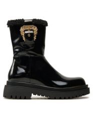 Versace Jeans Couture Botki Drew 77VA3S69 Czarny. Czarne botki damskie Versace Jeans Couture, z jeansu, bez obcasa, na płaskiej podeszwie, bez zapięcia. Za 619.99 zł.