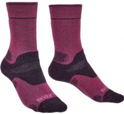 BRIDGEDALE Skarpety damskie HIKE MID MERINO E-L ( 41-43)-Oberżyna. Fioletowe skarpetki damskie Bridgedale, bez wzorów, z elastanu. Za 75.50 zł.