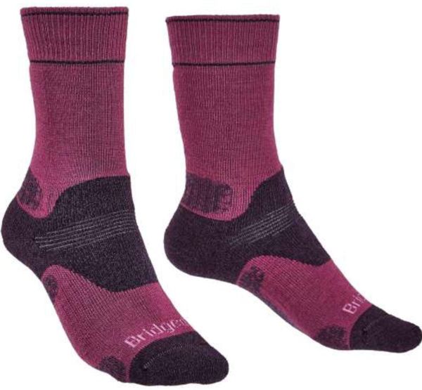 BRIDGEDALE Skarpety damskie HIKE MID MERINO E-L ( 41-43)-Oberżyna. Fioletowe skarpetki damskie Bridgedale, bez wzorów, z elastanu. Za 62.90 zł.