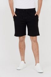 GUESS Czarne dresowe szorty męskie, Rozmiar M. Czarne szorty męskie Guess, z aplikacjami, z dresówki. W wyprzedaży za 139.99 zł.